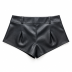 Short preto com passantes e pregas